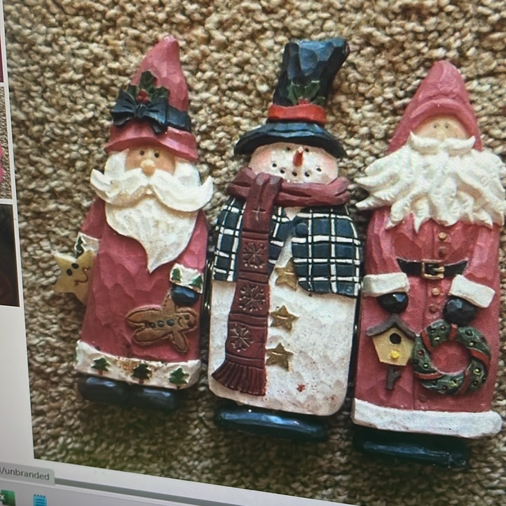 Santa, Snowman hinged decor